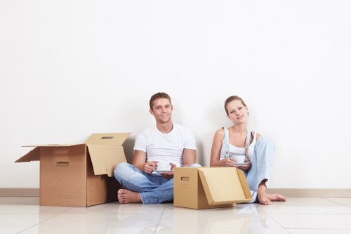 Jimmy's Removals team packing boxes for a home move